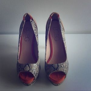 BCBG animal print heels